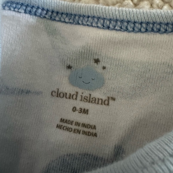 Cloud Island Blue and Gray Animal Print Footies - Picture 4 of 4